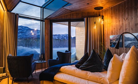 Accommodation at Arctic Wilderness Lodge in River Room for 2 - Winter